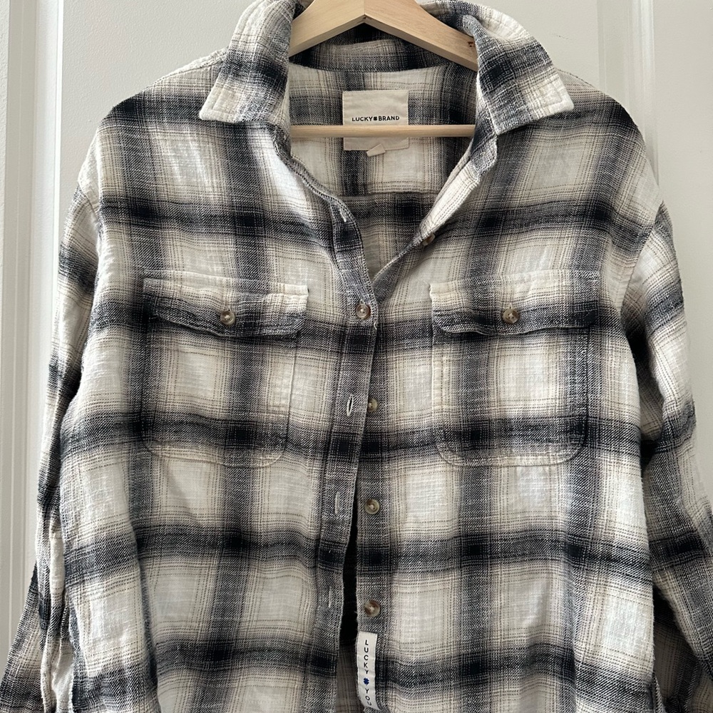 Lucky Brand Women’s Monochrome Plaid Shirt
